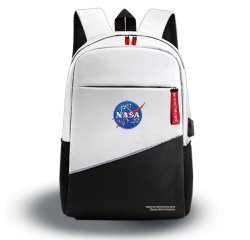 Mochila para portátil 15,6" NASA BAG05-W City backpack Negro, Blanco Oxford