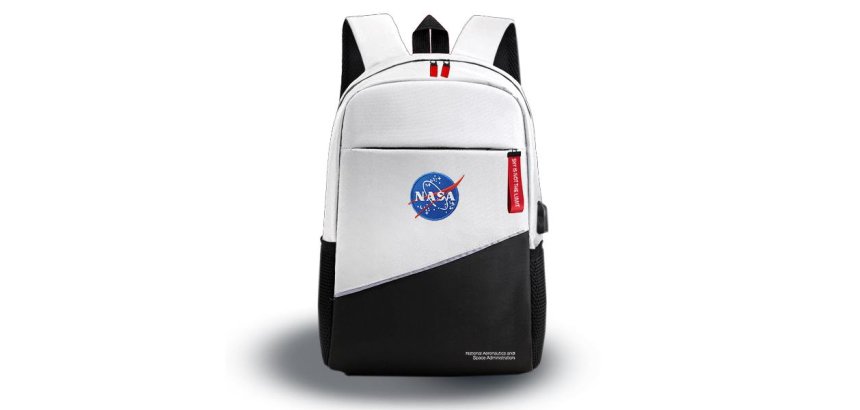 Mochila para portátil 15,6" NASA BAG05-W City backpack Negro, Blanco Oxford