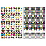 Gommette adhesive graine creative forme yeux mobiles   diametre 8 et 15mm 2 planches 594 unites