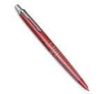 Stylo-bille parker jotter world londres retractable     clip corps rouge metallise    pointe moyenne encre bleue
