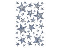 Gommette holographique maildor10,5x16cm design assortis coloris argent sachet 20 planches 1065 unites