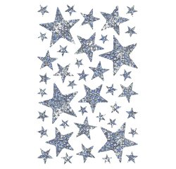 Gommette holographique maildor10,5x16cm design assortis coloris argent sachet 20 planches 1065 unites