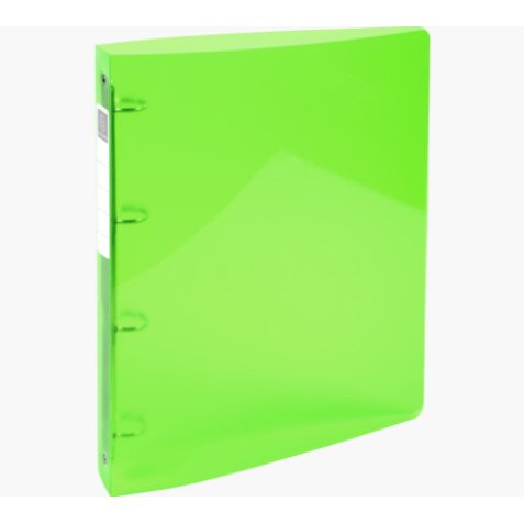 Classeur 4 anneaux dia 30mm Iderama polypro souple 7/10 brillant. Dos 4cm. Coloris Vert anis