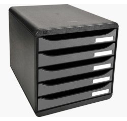 Module de classement Big Box Plus 5 tiroirs Metallic - Argent