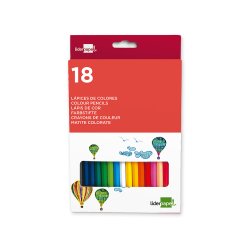 Crayon couleur liderpapel mine extra-résistante 174.5mm écriture douce coloris intenses étui carton plastifié 18 unités