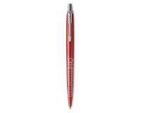Stylo-bille parker jotter world londres retractable     clip corps rouge metallise    pointe moyenne encre bleue