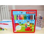 Feutre coloriage stabilo trio a-z maxi schoolpack encre lavable pointe moyenne bloquee coloris assortis carton 240 uni