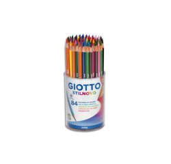 Crayon couleur giotto stilnovo hexagonal 6.8mm mine qualité supérieure 3.3mm coloris vifs intenses étui carton 84 unités