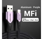 Vention LABVH cable de conector Lightning 0,5 m Negro, Rosa