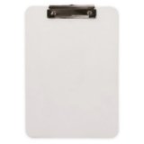 Porte-bloc q-connect plastique rigide epaisseur    2,5mm a4 210x297mm pince      metallique coloris blanc