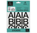 Pochette de lettres adhésives noires A-Z 40 mm - Noir