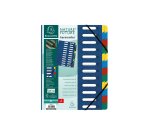 Trieur HARMONIKA® à fenêtres avec élastiques véritable carte lustrée 24 compartiments