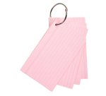 Paquet de 50 Flashcards sous film + anneau - bristol ligné perforé - format A6 - Couleurs assorties