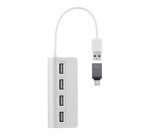T'nB HUBSLIM4 USB 2.0 480 Mbit/s Blanc