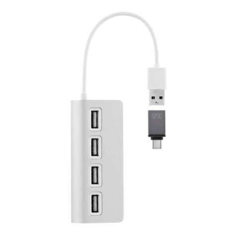 T'nB HUBSLIM4 USB 2.0 480 Mbit/s Blanc