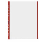 Buste forate con banda colorata - Linear - buccia - 21 x 29,7 cm - rosso - Favorit - conf. 10 pezzi