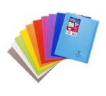 Cahier piqué Koverbook 24x32cm 96 pages petits carreaux + marge couverture polypropylène transparent - Assortis