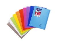 Cahier piqué Koverbook 24x32cm 96 pages petits carreaux + marge couverture polypropylène transparent - Assortis