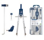 Compas liderpapel micrométrique articulé circonférence 38cm allonge vis réglage rapide bague universelle mine 2mm étui