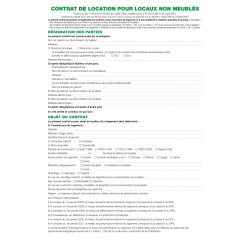 Feuilles Contrat de location pour locaux non meublés telles qu'utilisées dans les dossiers réf. 44E - Blanc
