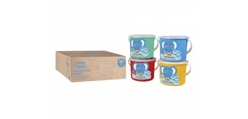 Pate a modeler jovi plastilina baby super souple  coloris assortis kit scolaire 40 pains 38g