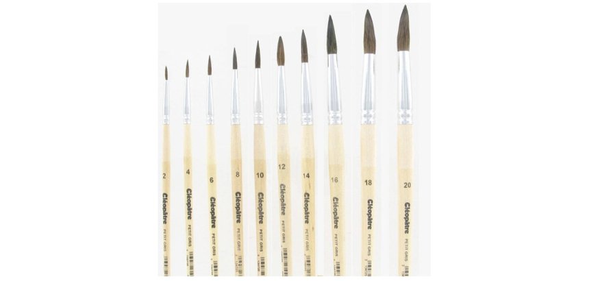 Pinceau cléopâtre nº2 petit gris mélangé bois fsc vernis protecteur
