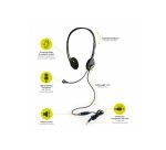 Port Designs 901603 casque Avec fil Arceau Bureau/Centre d'appels Noir