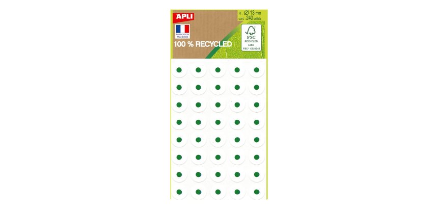 Oeillets adhesifs papier blanc recycle 240 unites