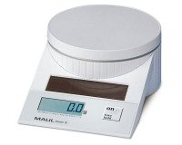 Pese-lettres maul tronic s solaire portee 5kg diam.      plateau 128mm coloris blanc