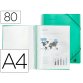 Protège-documents liderpapel polypropylène couverture rigide spirale 80 pochettes fixes a4 210x297mm coloris vert