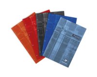 Bloc Pupitre agrafé en-tête A4+ 80 feuilles perforé 4 trous détachables petits carreaux Couleur aléatoire - Assortis