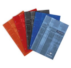 Bloc Pupitre agrafé en-tête A4+ 80 feuilles perforé 4 trous détachables ligné + marge Couleur aléatoire - Assortis