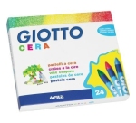 Pastelli a cera - lunghezza 90 mm - diametro 8,5 mm - colori assortiti - Giotto - conf. 24 pezzi