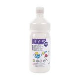 Gouache scolaire liderpapel liquide lavable fermeture sécurité brillante coloris blanc flacon 1000ml