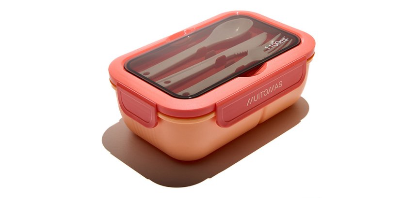Muitomas LUNCHBOXSPF contenitore portapranzo Contenitore per il pranzo 1,1 L Plastica Nero, Pesca 1 pz