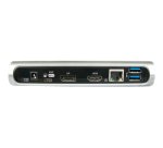 Hamlet Docking Station collega due display HDMI e DP con 4 porte usb 3.0, LAN e audio