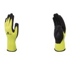 Gant tricot deltaplus polyester fluo enduction mousse latex jauge 13 taille 10 paire