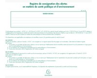 Registre de consignation des alertes en matière de santé publique et d'environnement Exacompta - 20 pages
