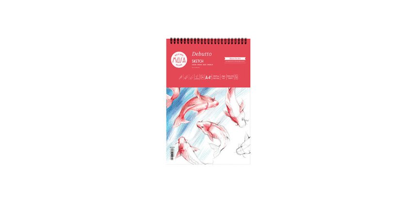 Blocco schizzi Debutto - A4 - 120 gr - 70 fogli - bianco - MUSA