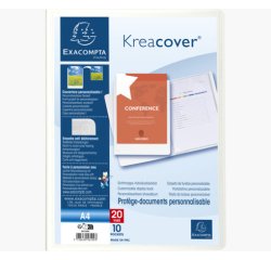 Protège-documents en polypropylène rigide Kreacover® 20 vues - A4 - Blanc