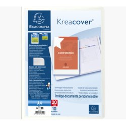 Protège-documents en polypropylène rigide Kreacover® 20 vues - A4 - Blanc