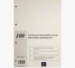 Recharge de 100 feuillets A4 80g pour reliure juridique 4 anneaux - Ivoire