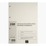 Recharge de 100 feuillets A4 80g pour reliure juridique 4 anneaux - Ivoire