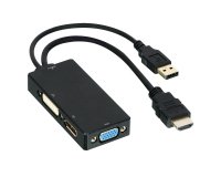 DLH Adaptateur HDMI (M) vers DVI / VGA / DisplayPort (F)