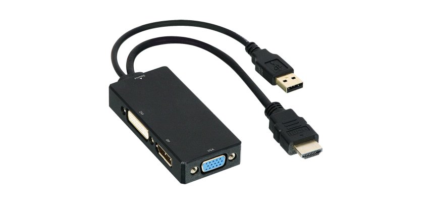 DLH Adaptateur HDMI (M) vers DVI / VGA / DisplayPort (F)
