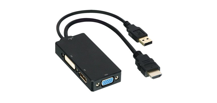 DLH Adaptateur HDMI (M) vers DVI / VGA / DisplayPort (F)