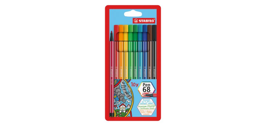 STABILO Pen 68 felt pen Multicolour 10 pc(s)