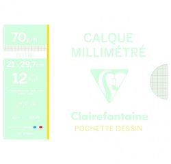 Papier Calque pochette 12F A4 70/75g millimétré