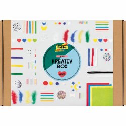 Boite creative mixte folia yeux mobiles feutrines        mousses pompons perles        coloris assortis plus de 1300