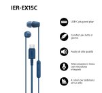 Sony IER-EX15C Auricolare Cablato In-ear Musica e Chiamate USB tipo-C Blu